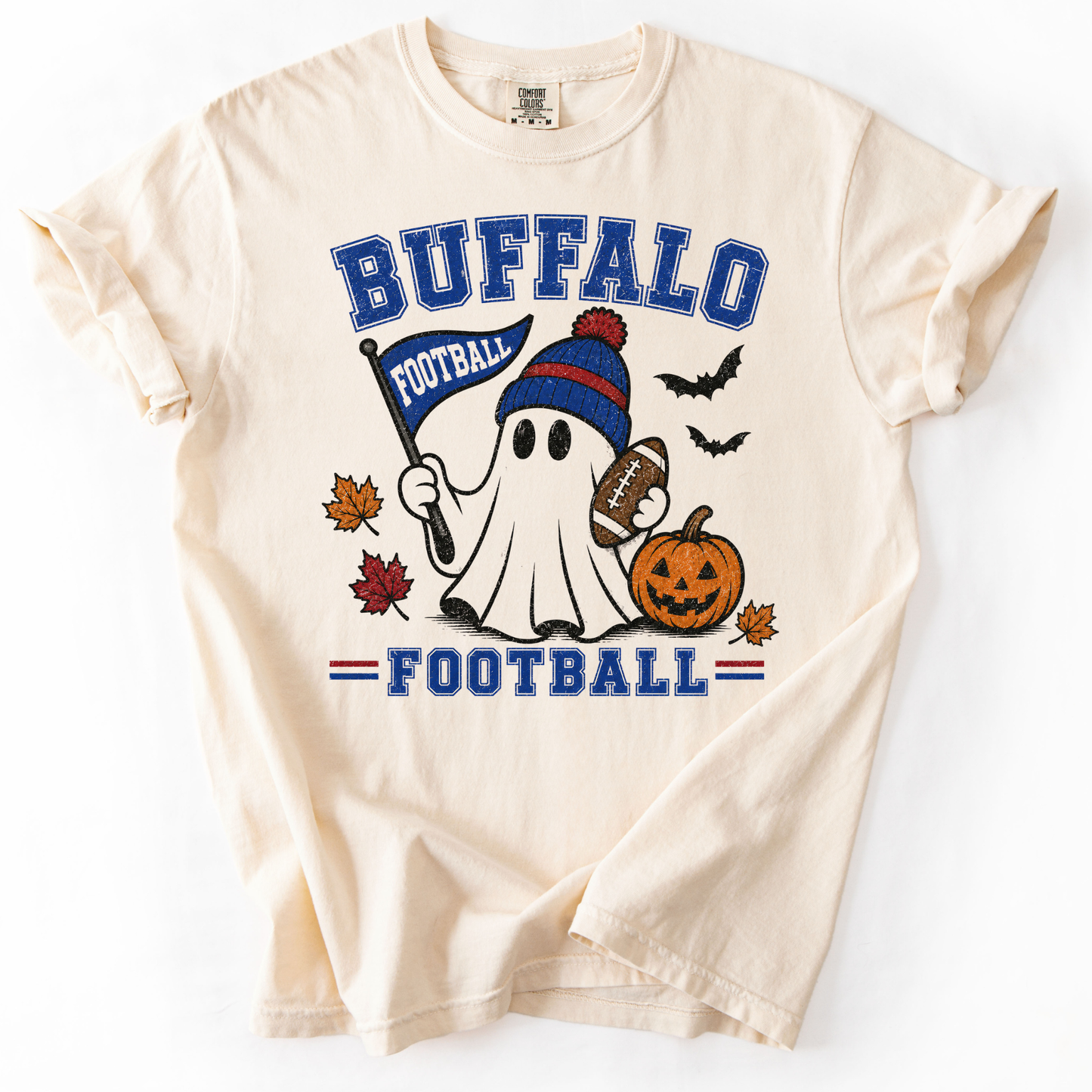 Buffalo Ghost Football Tee — Comfort Colors