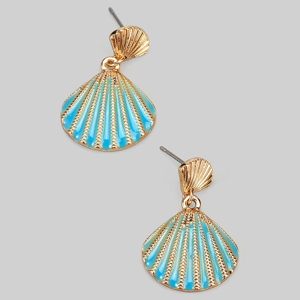 SHELL STUDS WITH LACQUERED SHELL DROP