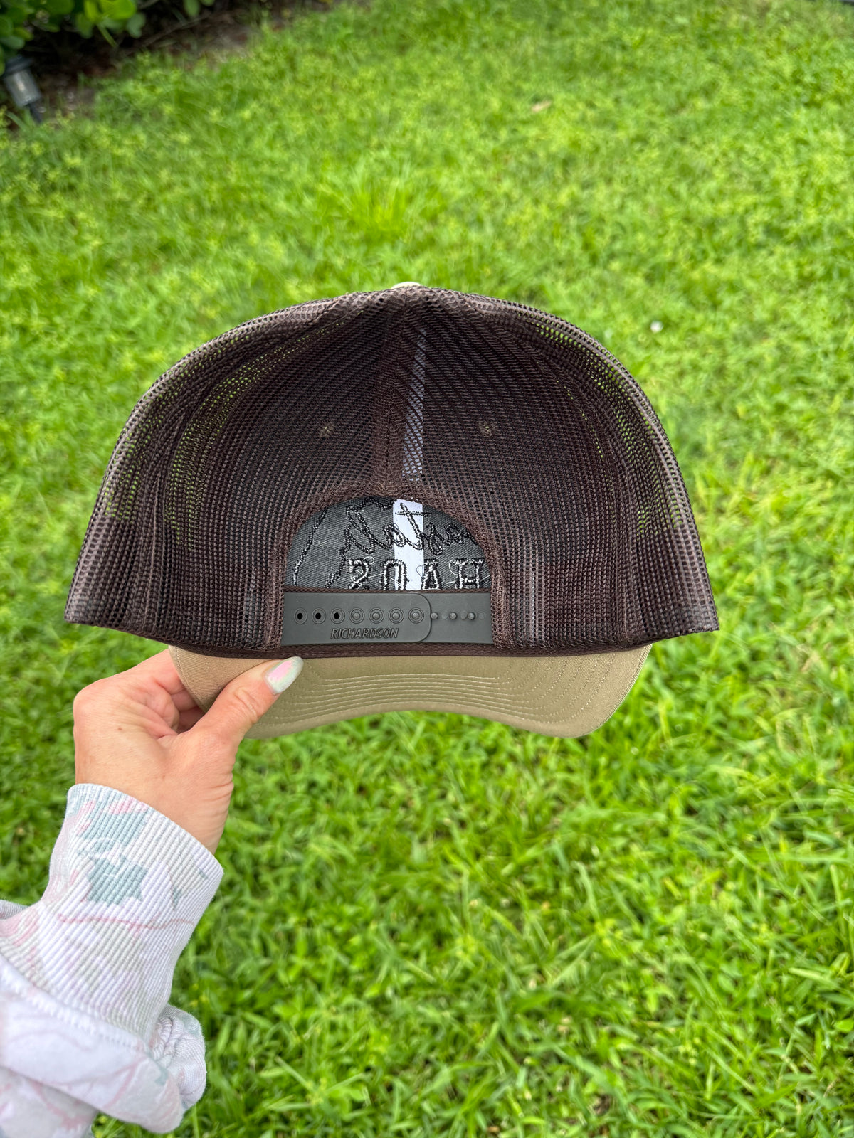 Coastal Chaos Khaki & Brown Richardson Trucker Hat