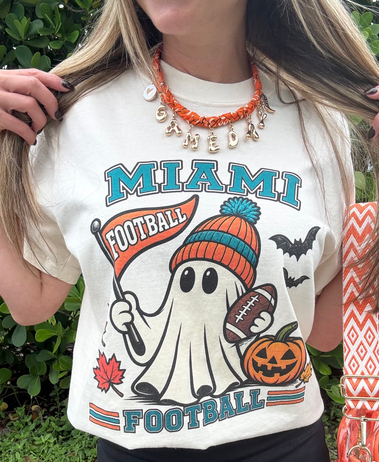 Western GAME DAY Charm Fabric Braided Statement Necklace
