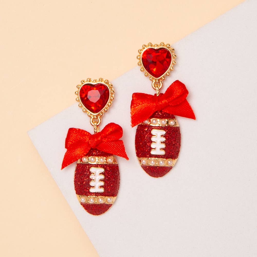 Football Ribbon Game Day Earrings