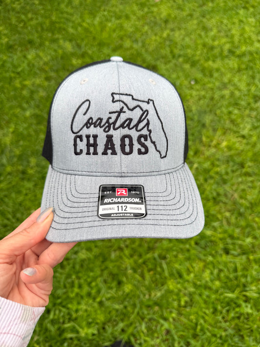 Coastal Chaos Black & Gray Richardson Trucker Hat