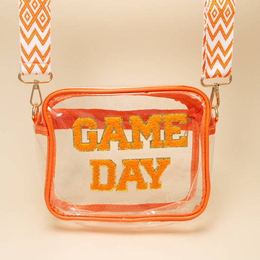 “Game Day” Fuzzy Chenille Clear Crossbody Bag