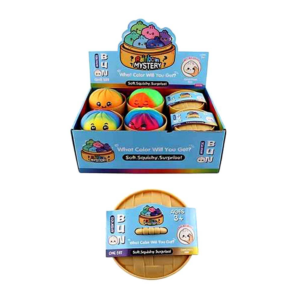 12PCS - Rainbow Steamed Bao Bun Dumpling Squeeze Squishy Stress Relief Toy