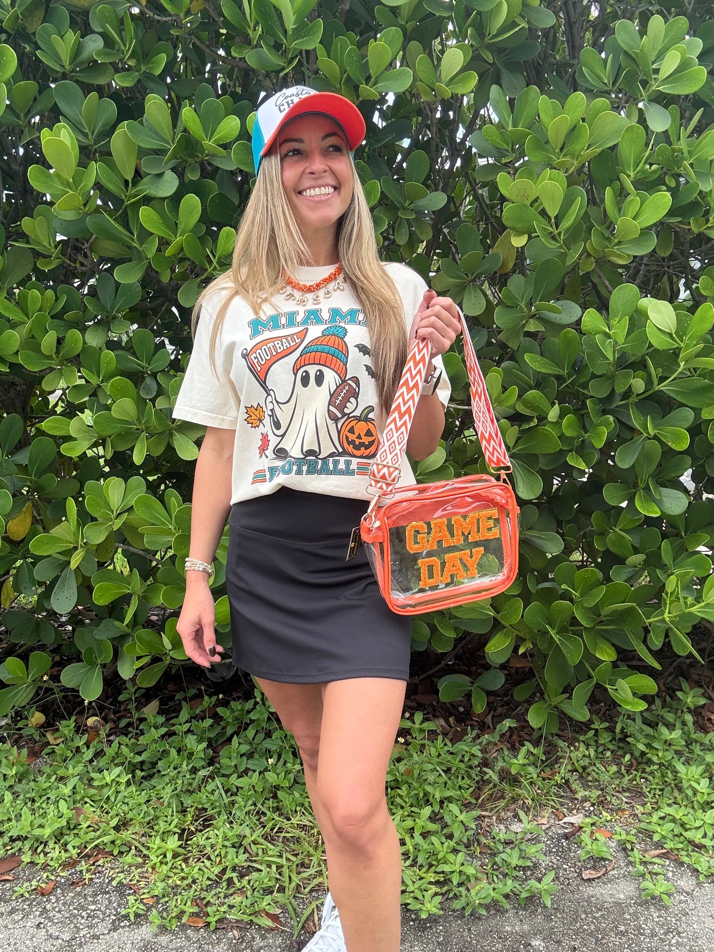 Miami Ghost Football Tee — Comfort Colors