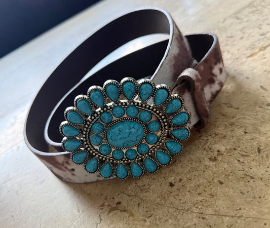 Western Turquoise Concho Belt