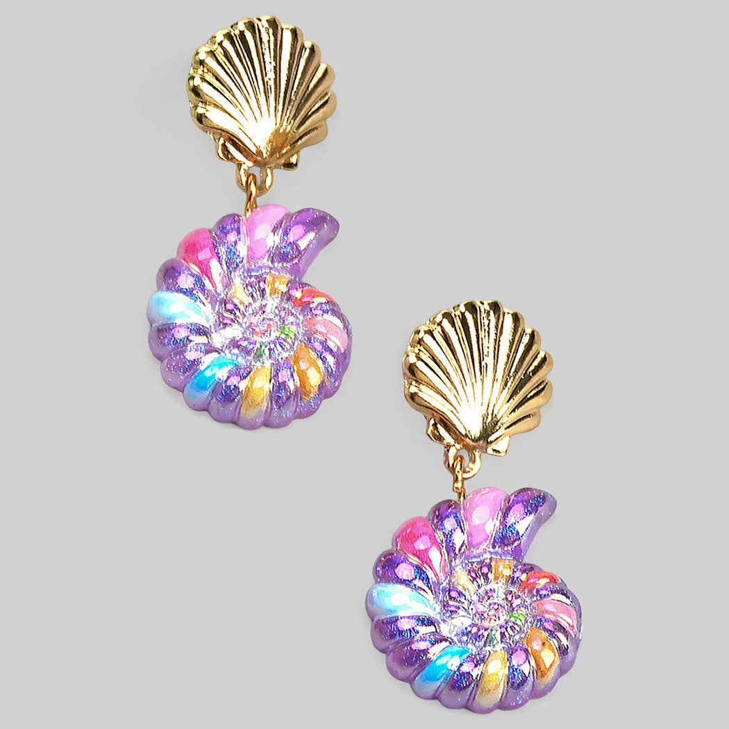 Colorful Twist Shell Drop Earrings