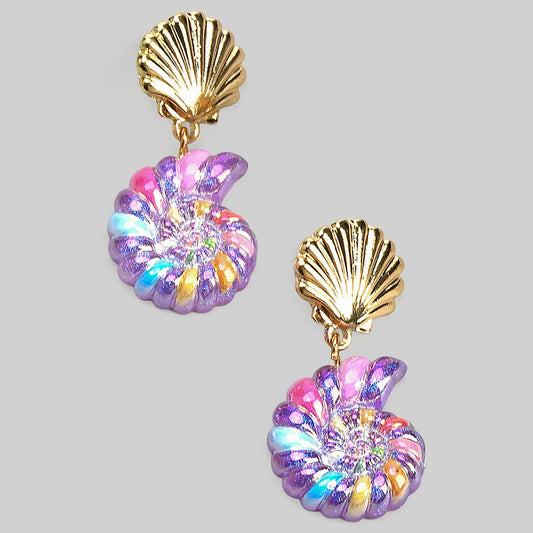 Colorful Twist Shell Drop Earrings