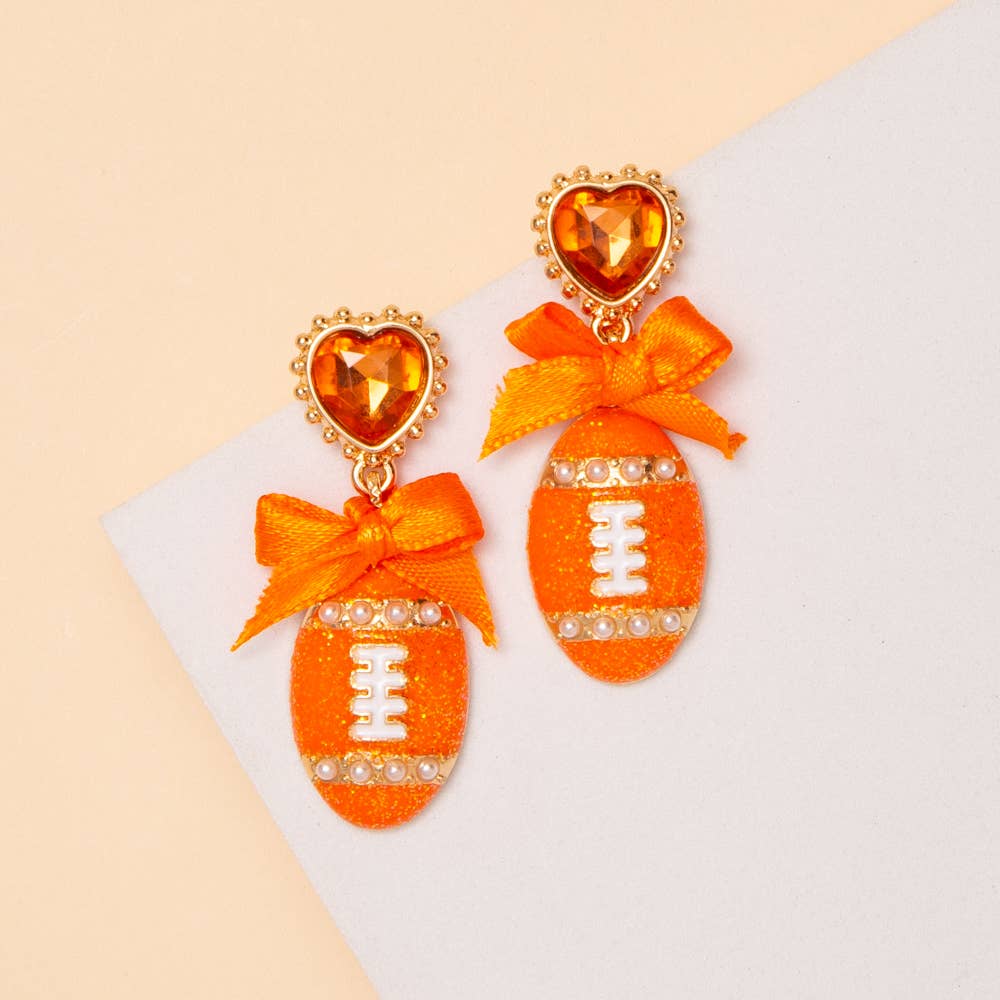 Football Ribbon Game Day Earrings