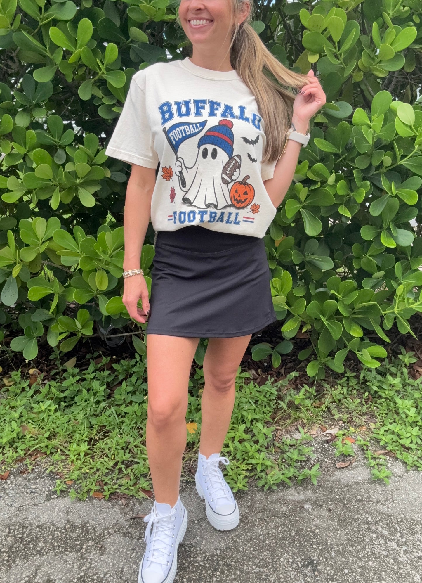 Buffalo Ghost Football Tee — Comfort Colors