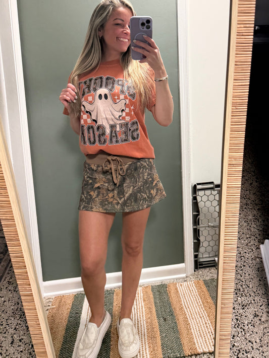 Woodland Camo Cloud Fleece Mini Skort