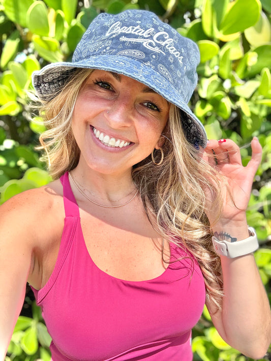 Coastal Chaos Embroidered Paisley Bucket Hat
